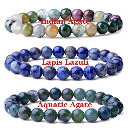 6Mm 8Mm Natural Stone Chakra Beaded Charm Bracelets Tiger Eye Amethyst Lapis Lazuli round Beads Bracelet Women Yoga Jewelry