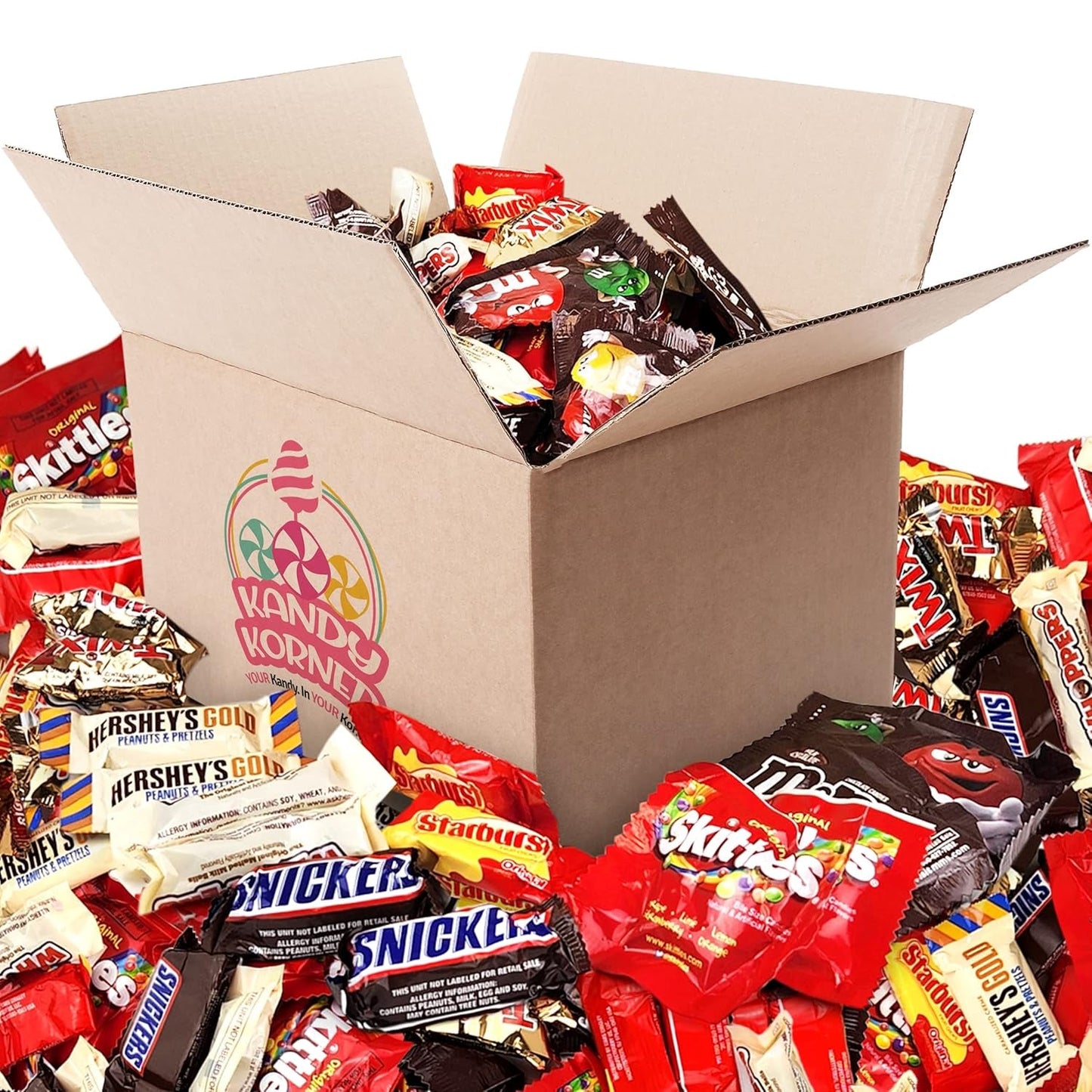KATIES KANDY KORNER Individually Wrapped Chocolate Mix Bulk of Gold, Twix, M&M, Skittles, Starburst, Snickers, Whoppers, Assorted Candy for Holidays, Christmas, Birthdays - 5Lb