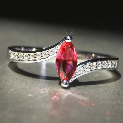 Eye Silver Anniversary Statement Multilayer Crown Eye Ring Natural Gemstones Ruby Ring Wedding Bride Engagement Band Charm Party Ring Jewelry