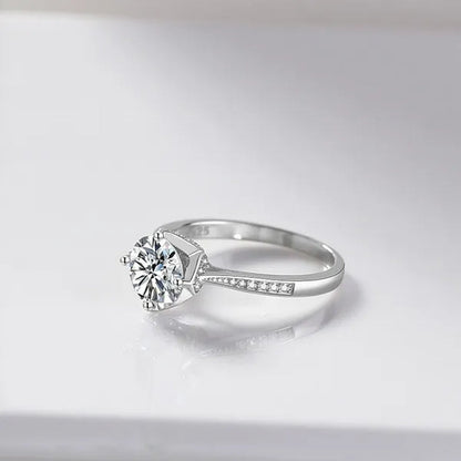 New Fashion Brilliant Round Cut Ruby Moissanite Ring 14K White Gold Plated Anti-tarnish Elegant Engagement Wedding Ring for Lover Precise Size 5-12