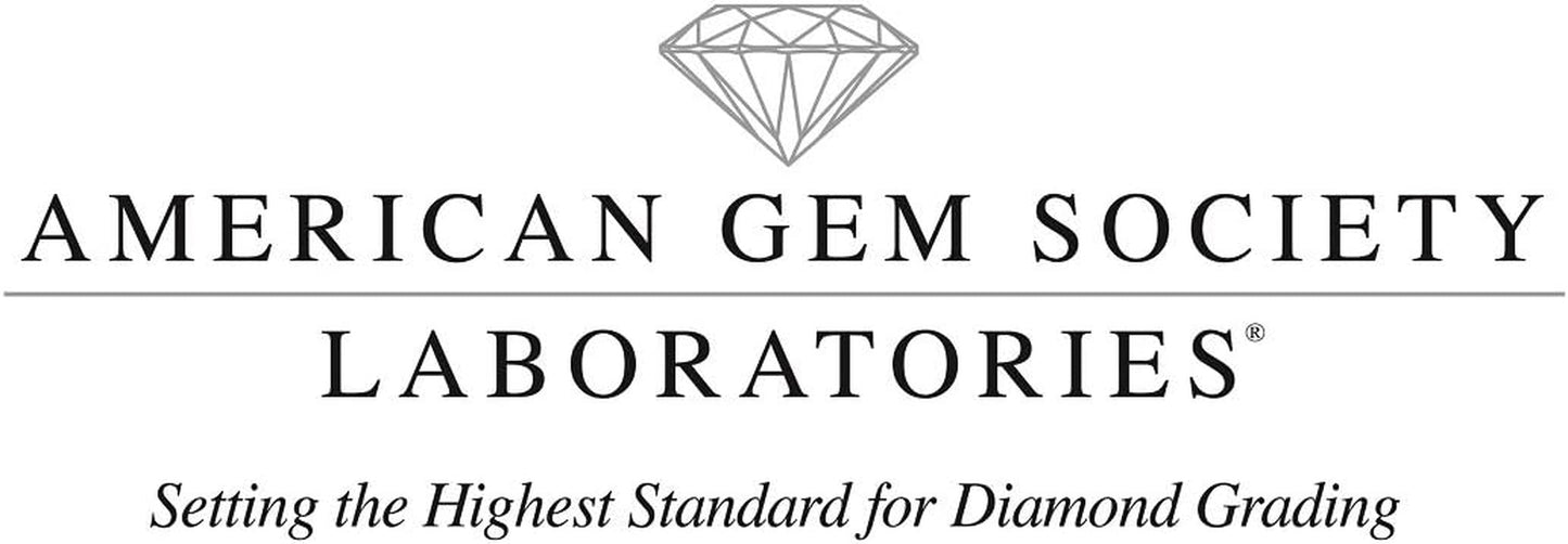 AGS Certified 1/3Ct REAL Diamond Solitaire Pendant Necklace for Women in 14K White Gold on an 18 In. Box Chain