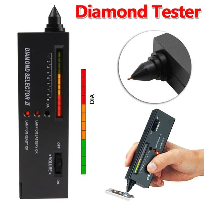 Jewellery Diamond Hardness Meter Gemstone Gem Tester Selector  LED Diamond Indicator Test Pen  Audio Portable  Jewelry Tester Tool