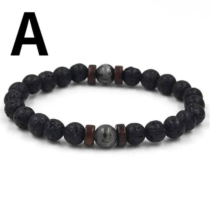 Luxury Fashion Men's Creative Bead Bracelet Handwoven Adjustable Natural Stone Bead Bracelet Hip Hop Bracelet Men's Jewelry Party Anniversary Gift Christmas Gift Jewelry