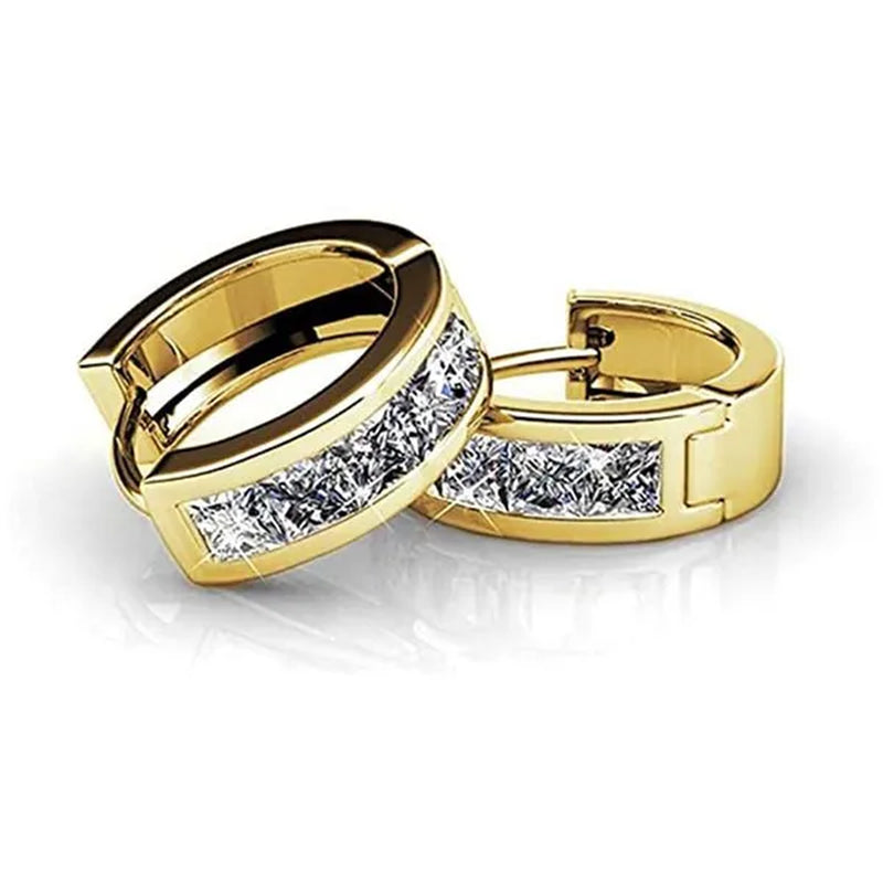 1 Pair Silver Plated White Sapphire Hoop Earrings for Bridal Engagement Wedding Women Earrings Jewelry Gift