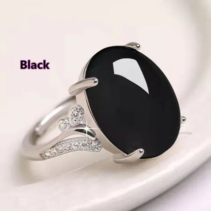 Gem ring  ruby red agate Adjustable opening ring female living ring girlfriend gem ring 5 colors