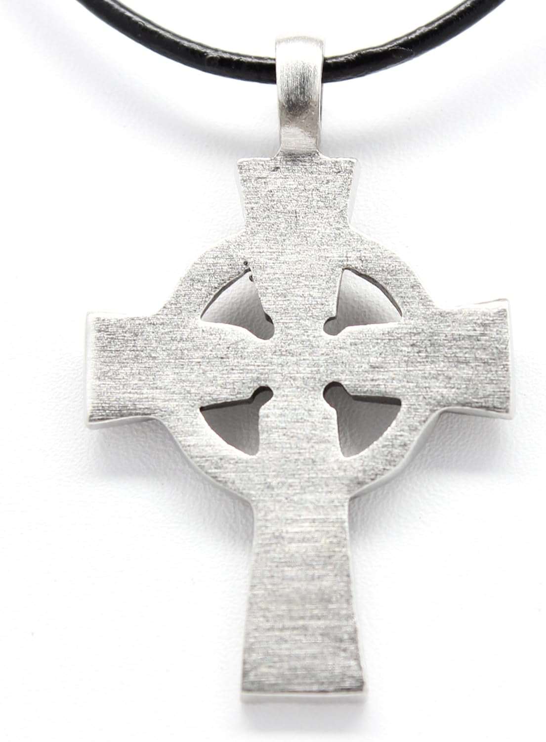 Pewter Celtic Cross Irish Scottish Wales Pendant on Leather Necklace
