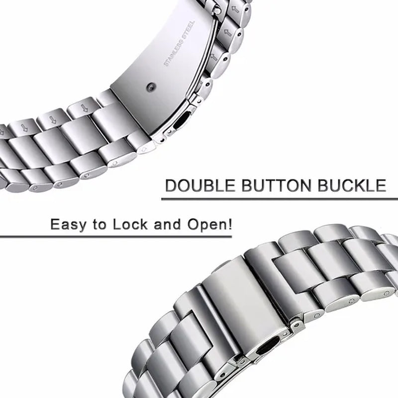 Premium Stainless Steel Watchband for Samsung Galaxy Watch 46mm SM-R800 Sports Band Curved End Strap Wrist Bracelet Silver Black