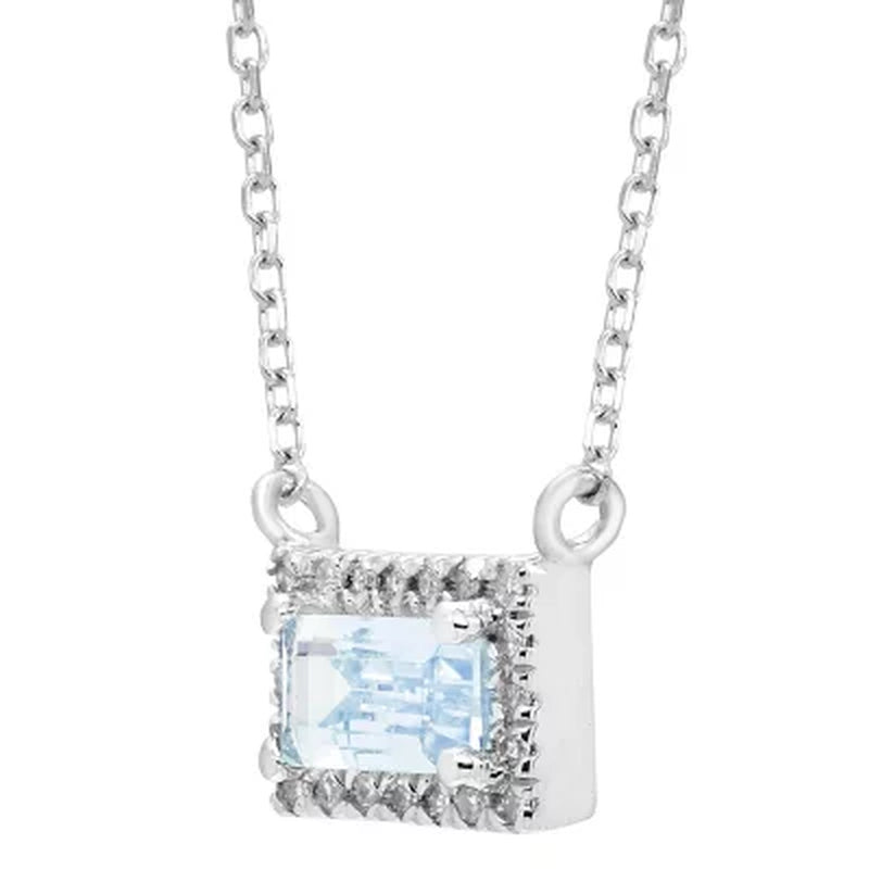 Aquamarine and 0.06 CT. T.W. Diamond Pendant in 14K Gold