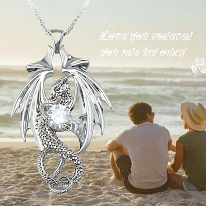 2022 New Carved Three-Dimensional Dragon-Shaped Bright Diamond Symbolic Necklace of Eternal Love