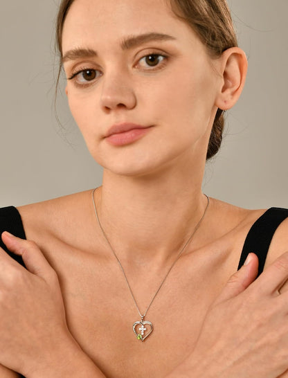 Women'S Heart Cross Necklace Sterling Silver God in My Heart'' Pendant Dangle Cross Crucifix Jewelry