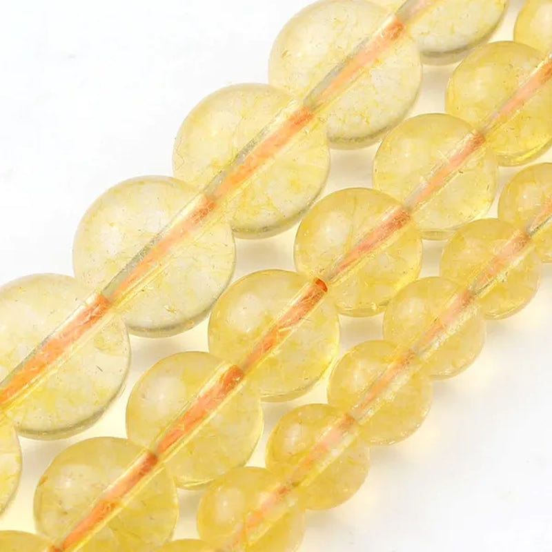 Citrines Yellow Crystal Stone round Beads Glass Beads for Bracelet Jewelry Making Bracelet Necklace 6/8/10Mm