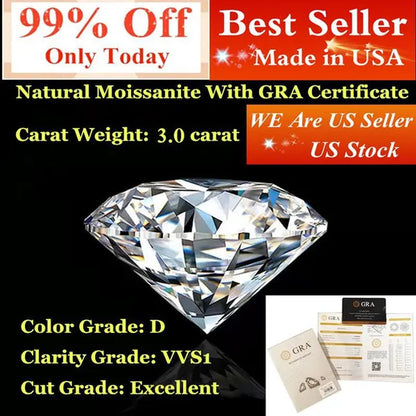 Natural Diamonds D Color round Shape VVS1 Excellent Clarity Natual Diamonds with GRA Certificate Report and Card 1.0 Carat/ 2.0 Carat /3.0 Carat/ 4.0 Carat /5.0 Carat/ Retail Price $9999