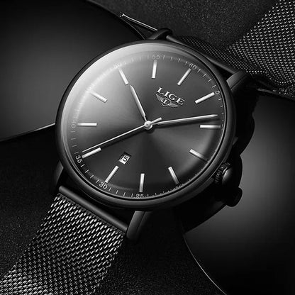 2019 LIGE Luxury Rose Gold Ladies Watch Simple Fashion Casual Ladies Watch Ultra-Thin Waterproof Quartz Watch Montre Femme