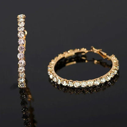 Fashion Silver Color Round Hoop Earrings for Women Romantic Bride Jewelry Wedding Accessories Party Gift