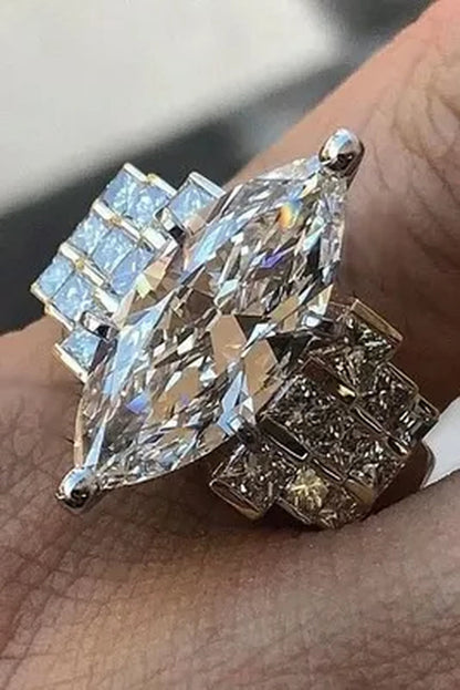 Large 925 Genuine Solid Sterling Silver White Sapphire Diamond Rings Jewelry Bridemaids Gifts Size 6 7 8 9 10 (S925 STAMP)