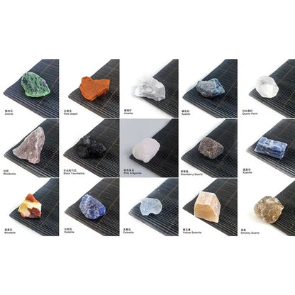 15 Types Rock Minerals Gift Box Smokey Quartz Kyanite Apatite Sodalite Selentite