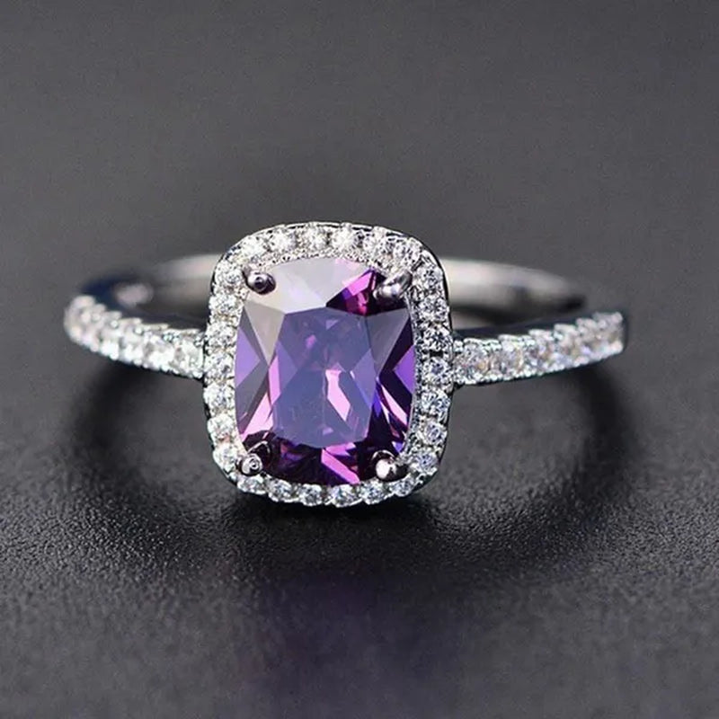 Sterling Silver Rings Brand Fine Jewelry Natural Sapphire Gemstones Opal Birthstone Bride Princess Wedding Engagement Strange Ring