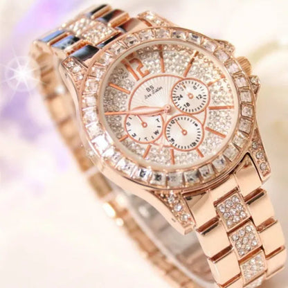 BS Bee Sister Luxury Creative Women Watches Gold Rhinestone Shining Design Bracelet Watches Ladies Women Wrist Watch Montre Femme
