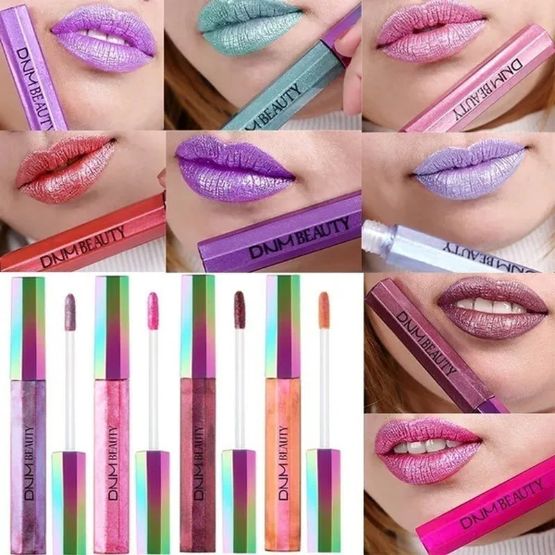 Super Girl 12 Color High-fashion Chameleon Metal Matte Metallic Waterproof Lipgloss Liquid Lipstick  Shimmer Diamond Glitter Pearl Colour Lip Gloss Lip