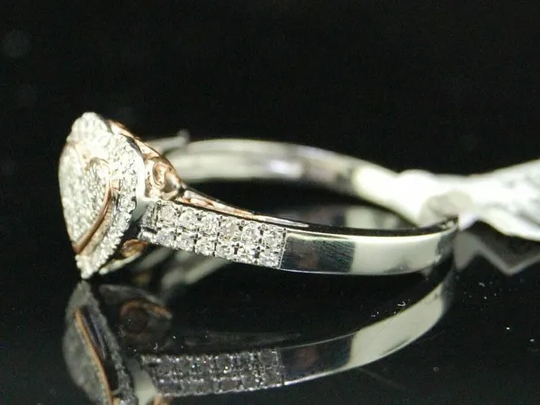 luxurious Exquisite Fashion Solid 925 Sterling Silver Natural Heart White Sapphire Ring Bride Romantic Wedding Anniversary Gift Princess Engagement Diamond Jewelry Christmas Gift Size 4-12