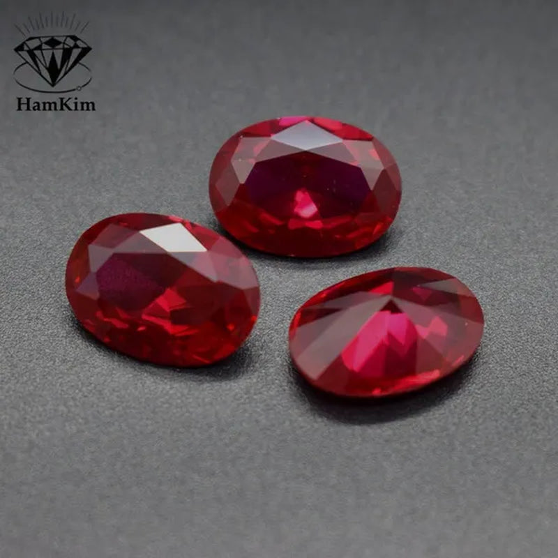 Excellent Natural Emerald Oval Red Ruby Faceted Cut AAAAAA VVS Loose Gemstone