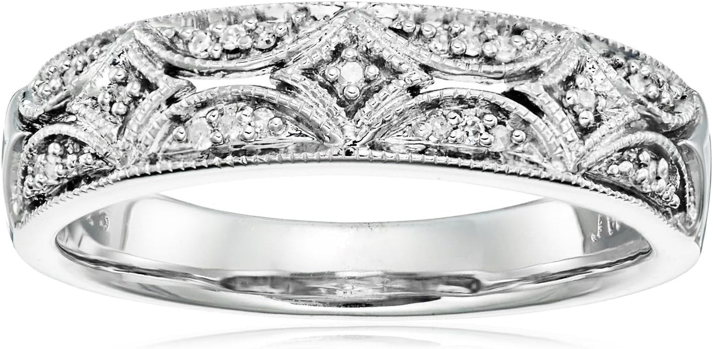 Sterling Silver Diamond Accent Band Ring (Previously Amazon Collection)