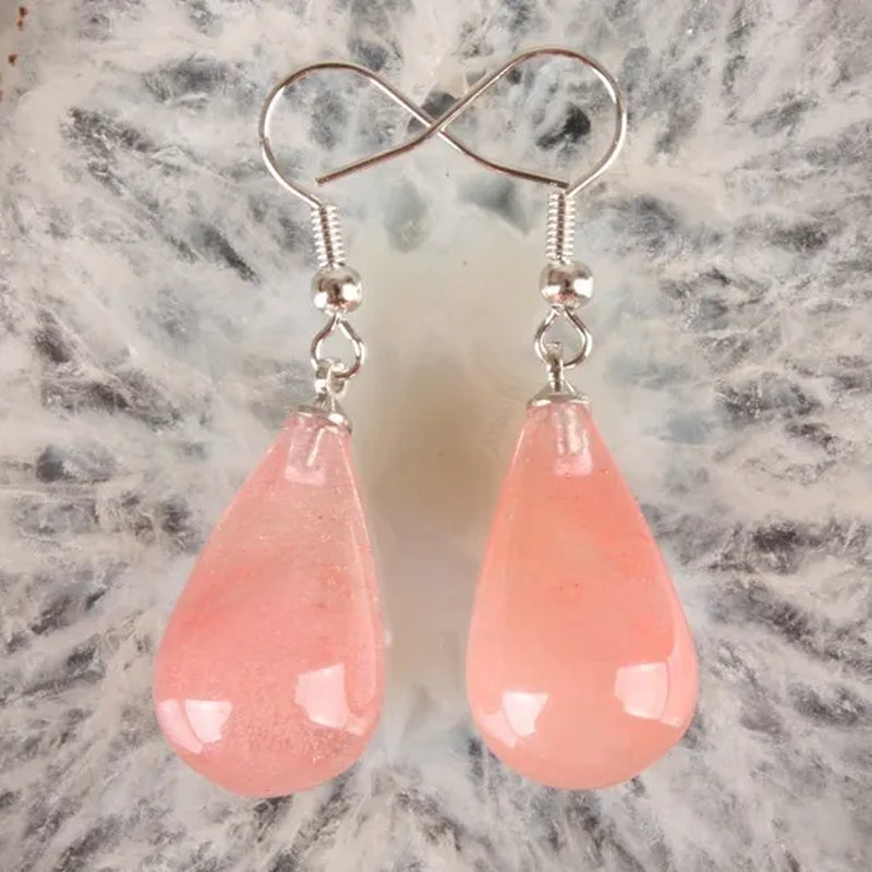 1Pair 13X22MM Amethyst Clear Quartz Lapis Lazuli Turquoise Rose Quartz Opal Obsidian Jasper Drop Cone Bead Hook Dangle Earrings