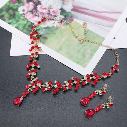 Wedding Tiaras and Earrings Set, Tiara and Necklace Set, Wedding Bridal Flower Jewelry Set Baroque Tiara Crystal Crown with Comb Retro Rhinestone Necklace Earrings Bridesmaids Queen Costume for Prom Party