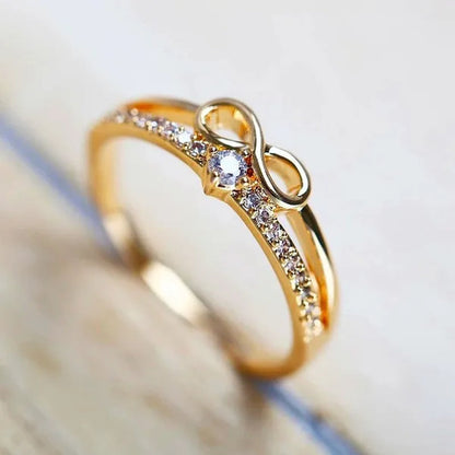 Fashion Silver colorRing for Women Diamond Infinity Love Rings Engagement Wedding Ring Party Female Jewelry Promise Rings Wedding Band Size 5-11 Bague Femme