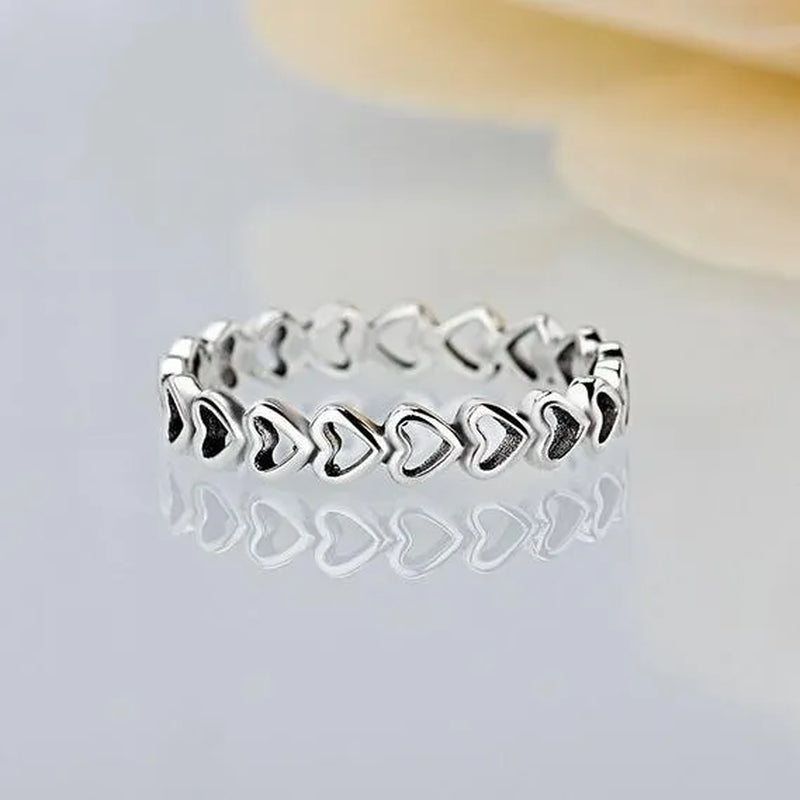 New Heart Shaped Jewelry Hollow Thumb Women Men Gift Jewelry Finger Silver Jewelry 925 Silver Rings