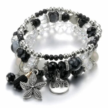RAVIMOUR 3pcs Set Crystal Bracelets for Women Vintage Star Love Bracelet Female Jewelry Tassel Stone Charms Wristband Gift 2018