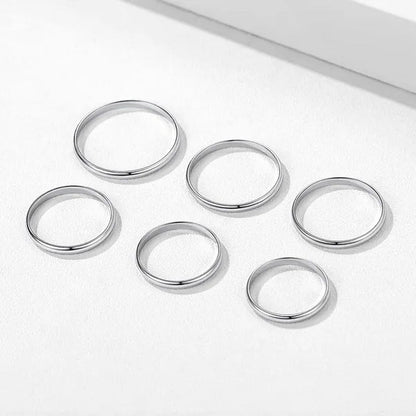 Chicsilver Ring Solid 925 Sterling Silver 2/3Mm Thin Plain Dome High Polish Wedding Band Rings for Him and Her Size 4-12