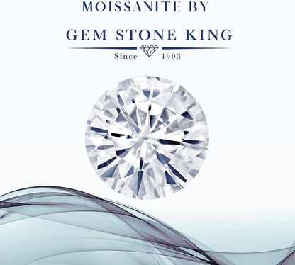 18K Yellow Gold Plated Silver Cultured Freshwater Pearl Ring Set with Moissanite (1.26 Cttw)