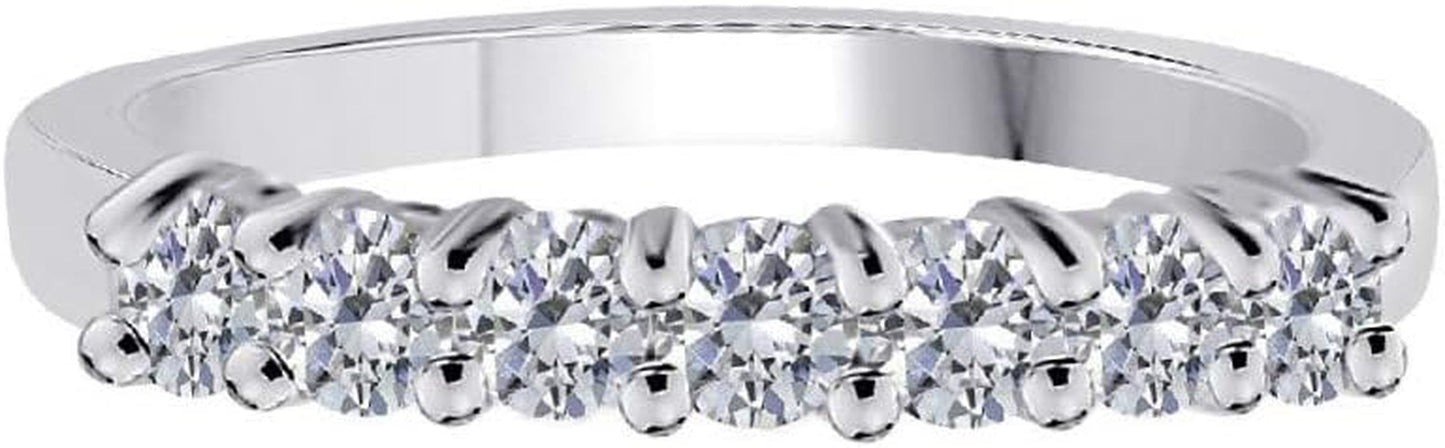 Mauli Jewels 0.25 Carat 7 Stone Diamond Enagement Ring Prong 10K White Gold