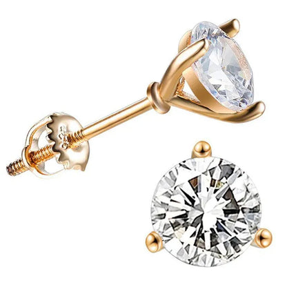 1.25CT Round Cut Moissanite Earring Gold & Silver White Diamond Stud Earrings Wedding Engagement Fashion Jewelry