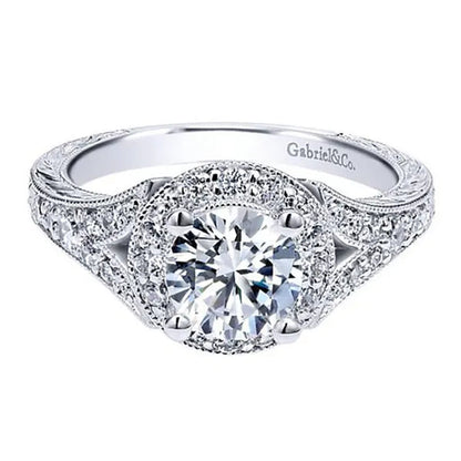 Luxury Female 2Ct Diamond Solitaire Ring S925 Original Silver Flower Vine Micro Paved Moissanite Wedding Ring Promise Engagement Rings
