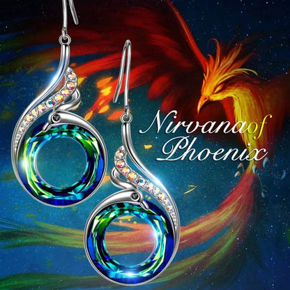 2 colors Woman's ❤️Nirvana of Phoenix❤️  Crystals Earrings ( Blue /  Multi )