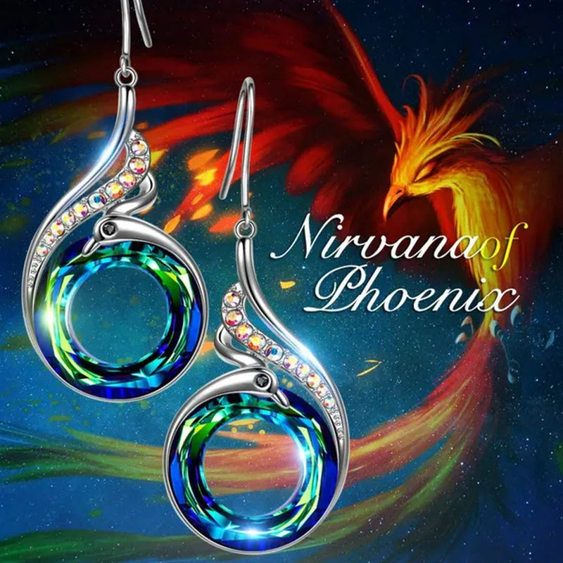 2 Colors Woman'S ❤️Nirvana of Phoenix❤️ Crystals Earrings ( Blue / Multi )