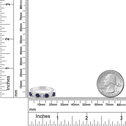 925 Sterling Silver Blue Sapphire & White Diamond Engagement Ring for Women | Wedding Ring for Women | Available in Size 5, 6, 7, 8, 9