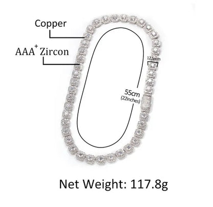 Hip-Hop Copper Inlaid Zircon Crystal Sugar Necklace Hipster Personality Pink Yellow Diamond Necklace for Men and Women with the Same Paragraph