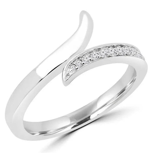 Majesty Diamonds MDR170071-6 0.13 CTW Round Diamond Eternity Wedding Band Ring in 14K White Gold - Size 6