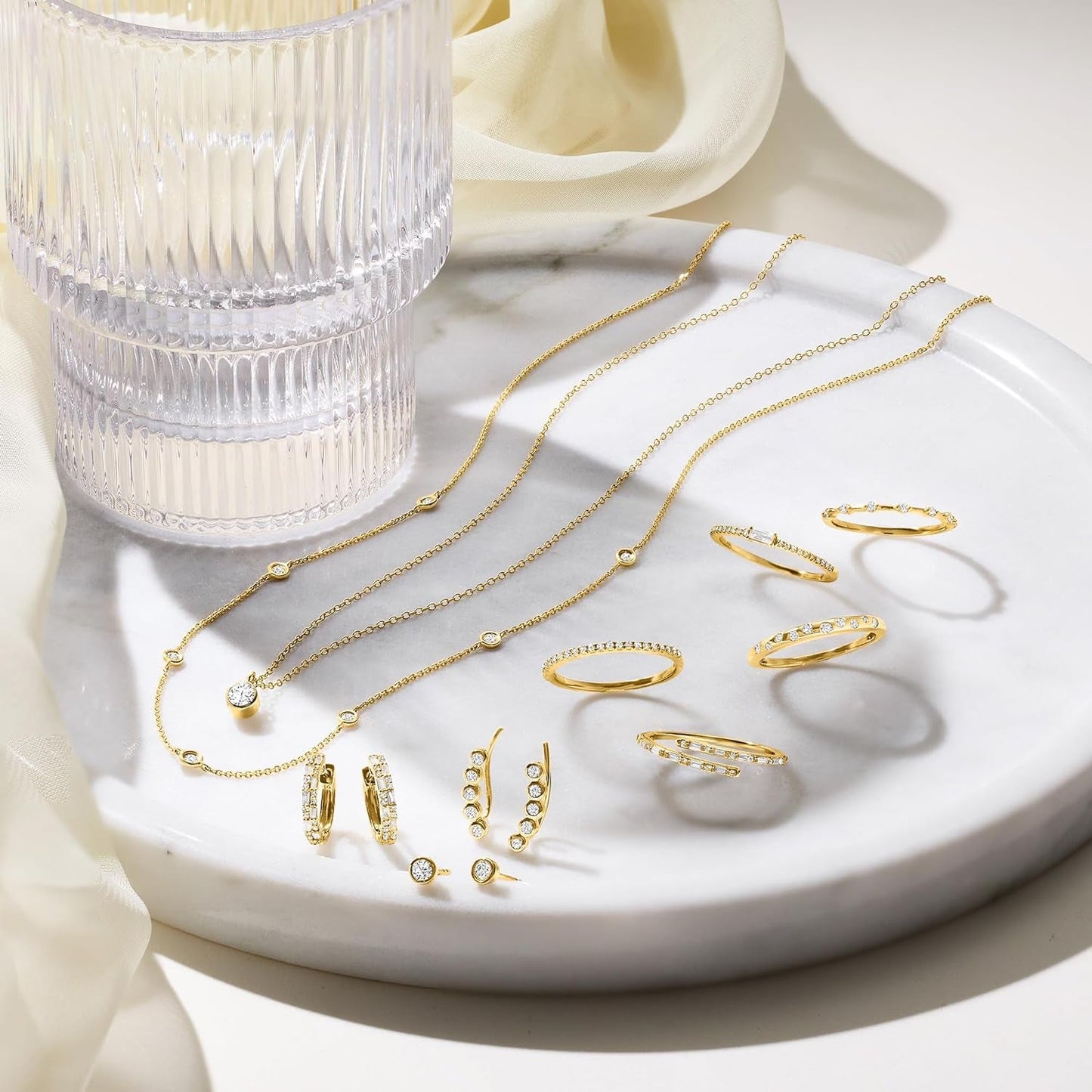 by  Diamond Station Necklace in 14Kt Gold