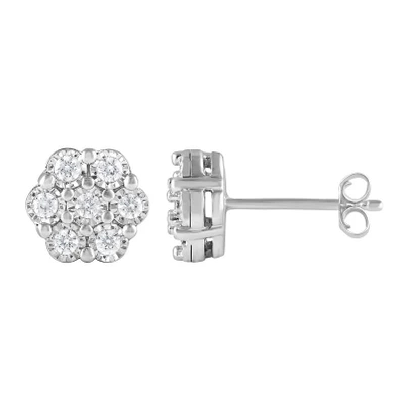 0.50 CT. T.W. Diamond Pendant & Earring Set in 14K White Gold