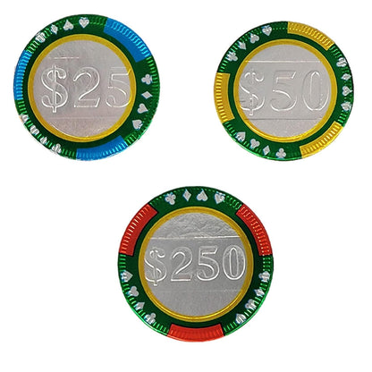Casino Poker Chips, Belgian Milk Chocolate Coins, Kosher Certified Dairy, Non GMO (25-Pack)