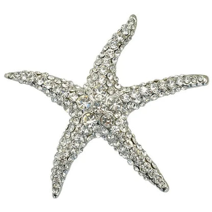 Starfish Brooches Blue Rhinestone Starfish Brooch Fashion Colorful Bridesmaid Wedding for Woman
