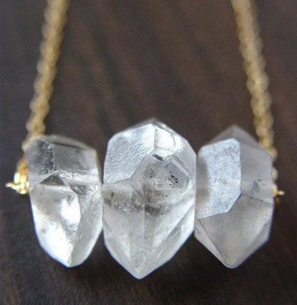 Herkimer Diamond Trio Necklace Gold Filled Necklace