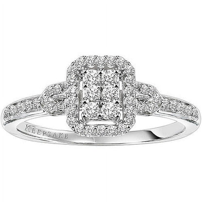 1/4 Carat T.W. Diamond "Attraction" Women'S Engagement Ring in 10K White Gold by