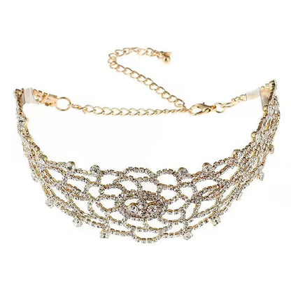 Full Diamond Pendant Necklace Crystal Rhinestone Choker Collar Women Wedding Jewelry