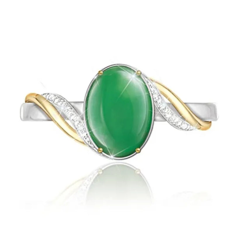 Exquisite Empress Burma Burma Jade 925 Sterling Silver Ring Green Jade Gemstone Ring Bright Diamond Simple Ring, Elegant and Fashionable Ladies Jewelry Accessories Anniversary, Gift for Wife, Mother, Daughter, Friend