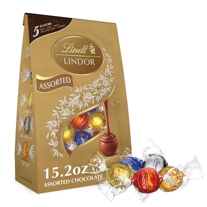Assorted Chocolate Candy Truffles, Chocolate with Smooth, Melting Truffle Center, 15.2 Oz. Bag